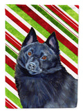 Schipperke Candy Cane Holiday Christmas Garden Flag Mailbox Decorative Yard Banner Outside Patio Artwork for Flower Beds, Garden Size, Multicolor