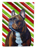 French Bulldog Candy Cane Holiday Christmas Garden Flag Mailbox Decorative Yard Banner Outside Patio Artwork for Flower Beds, Garden Size, Multicolor