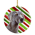 Weimaraner Candy Cane Holiday Christmas Ceramic Ornament Christmas Tree Hanging Decorations for Home Christmas Holiday, Party, Gift, 3 in, Multicolor