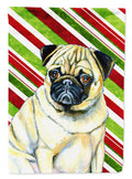 Pug Candy Cane Holiday Christmas Garden Flag Mailbox Decorative Yard Banner Outside Patio Artwork for Flower Beds, Garden Size, Multicolor