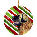 Leonberger Candy Cane Holiday Christmas Ceramic Ornament Christmas Tree Hanging Decorations for Home Christmas Holiday, Party, Gift, 3 in, Multicolor