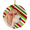 Petit Basset Griffon Vendeen Candy Cane Holiday Christmas Ceramic Ornament Christmas Tree Hanging Decorations for Home Christmas Holiday, Party, Gift, 3 in, Multicolor