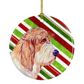 Petit Basset Griffon Vendeen Candy Cane Holiday Christmas Ceramic Ornament Christmas Tree Hanging Decorations for Home Christmas Holiday, Party, Gift, 3 in, Multicolor