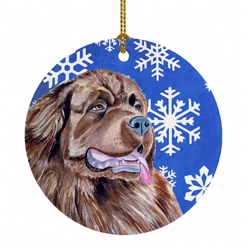 Newfoundland Winter Snowflakes Holiday Ceramic Ornament Christmas Tree Hanging Decorations for Home Christmas Holiday, Party, Gift, 3 in, Multicolor