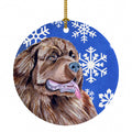 Newfoundland Winter Snowflakes Holiday Ceramic Ornament Christmas Tree Hanging Decorations for Home Christmas Holiday, Party, Gift, 3 in, Multicolor