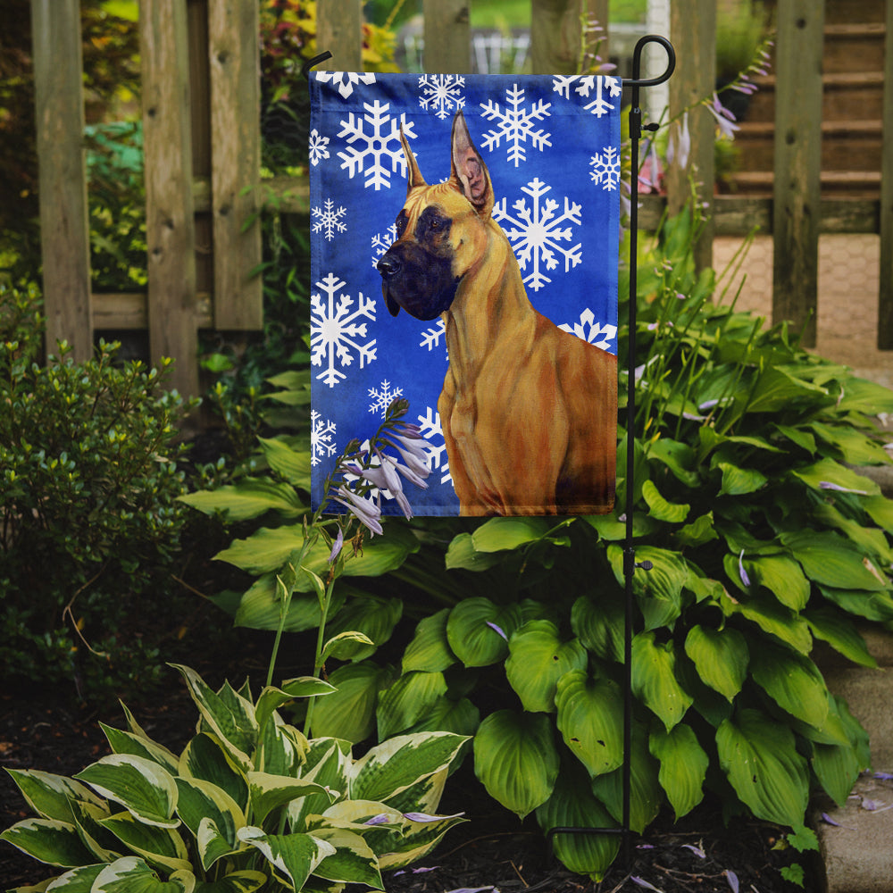 Great Dane Winter Snowflakes Holiday Garden Flag Mailbox Decorative Yard Banner Outside Patio Artwork for Flower Beds, Garden Size, Multicolor