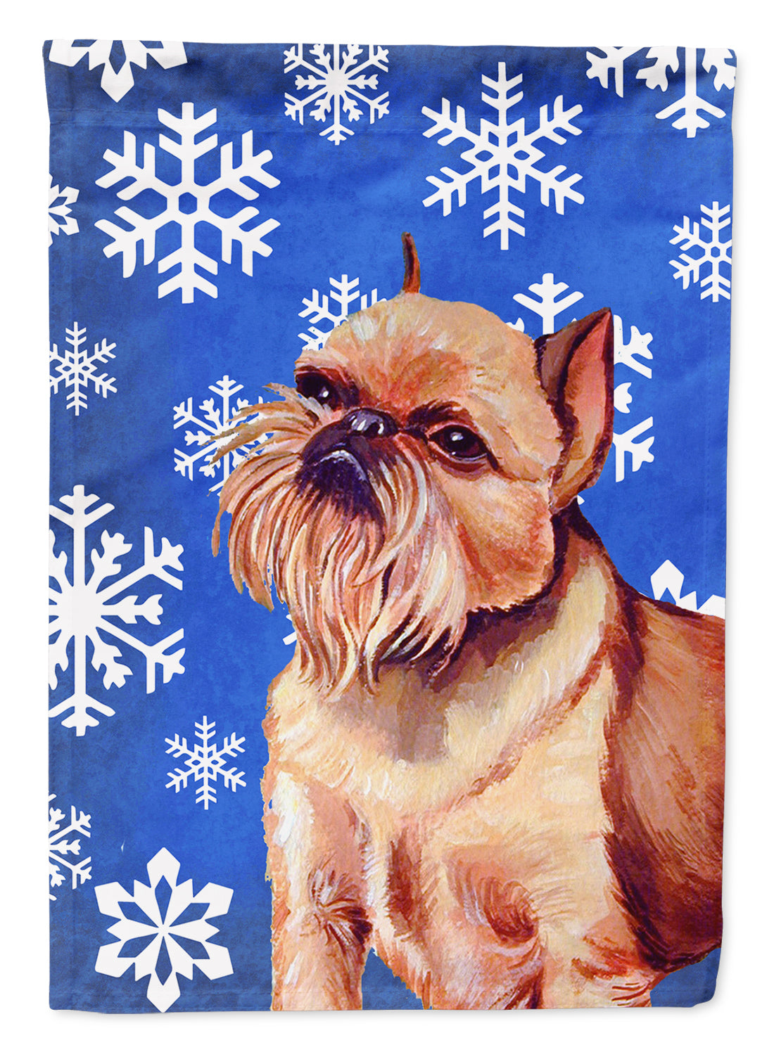 Brussels Griffon Winter Snowflakes Holiday Garden Flag Mailbox Decorative Yard Banner Outside Patio Artwork for Flower Beds, Garden Size, Multicolor