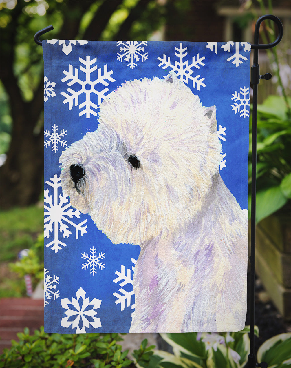 Westie Winter Snowflakes Holiday Garden Flag Mailbox Decorative Yard Banner Outside Patio Artwork for Flower Beds, Garden Size, Multicolor