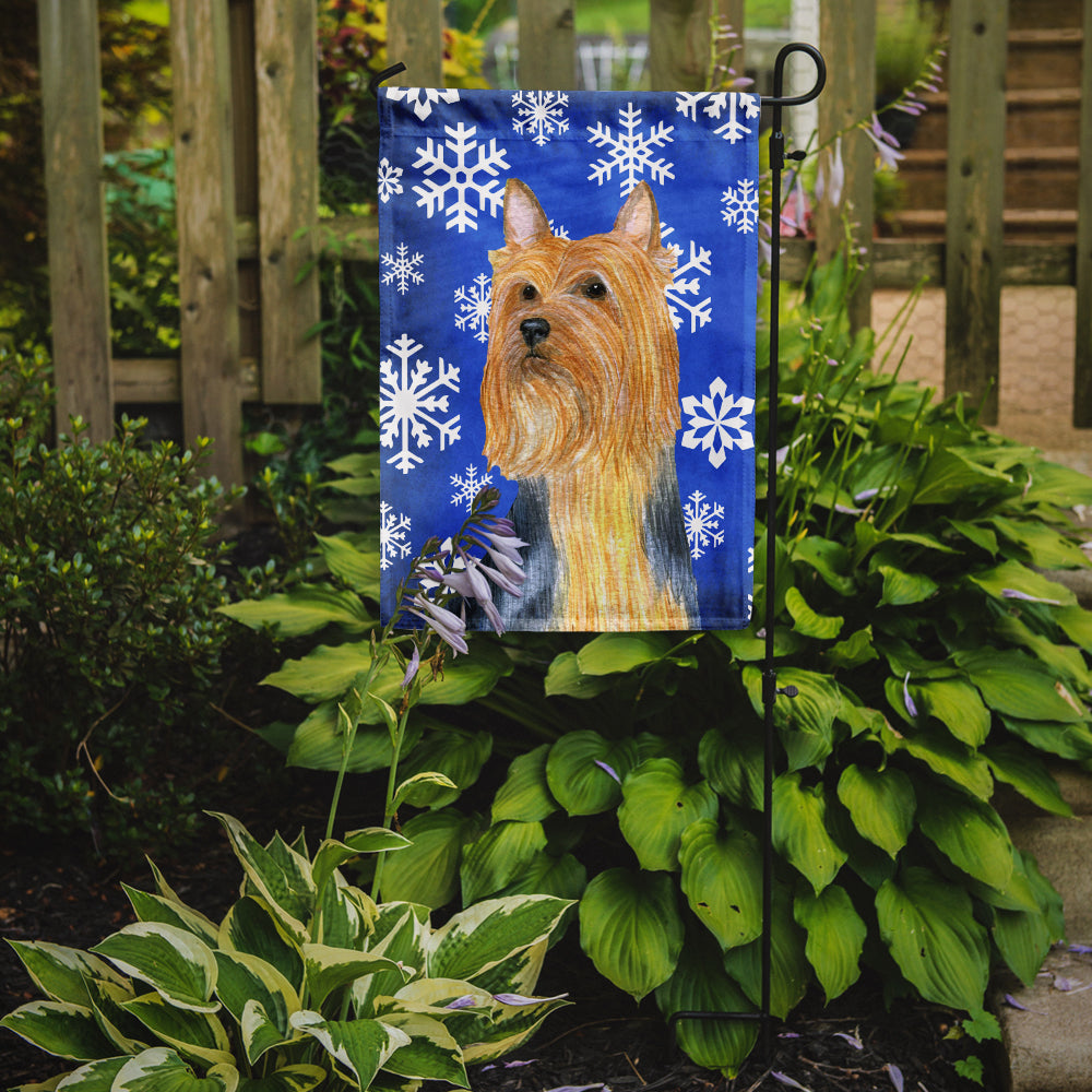 Silky Terrier Winter Snowflakes Holiday Garden Flag Mailbox Decorative Yard Banner Outside Patio Artwork for Flower Beds, Garden Size, Multicolor