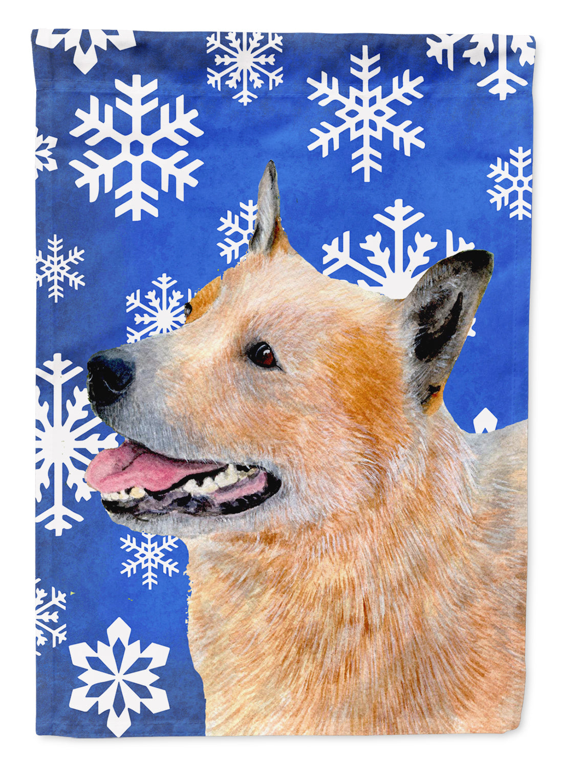 Australian Cattle Dog Winter Snowflakes Holiday Garden Flag Mailbox Decorative Yard Banner Outside Patio Artwork for Flower Beds, Garden Size, Multicolor