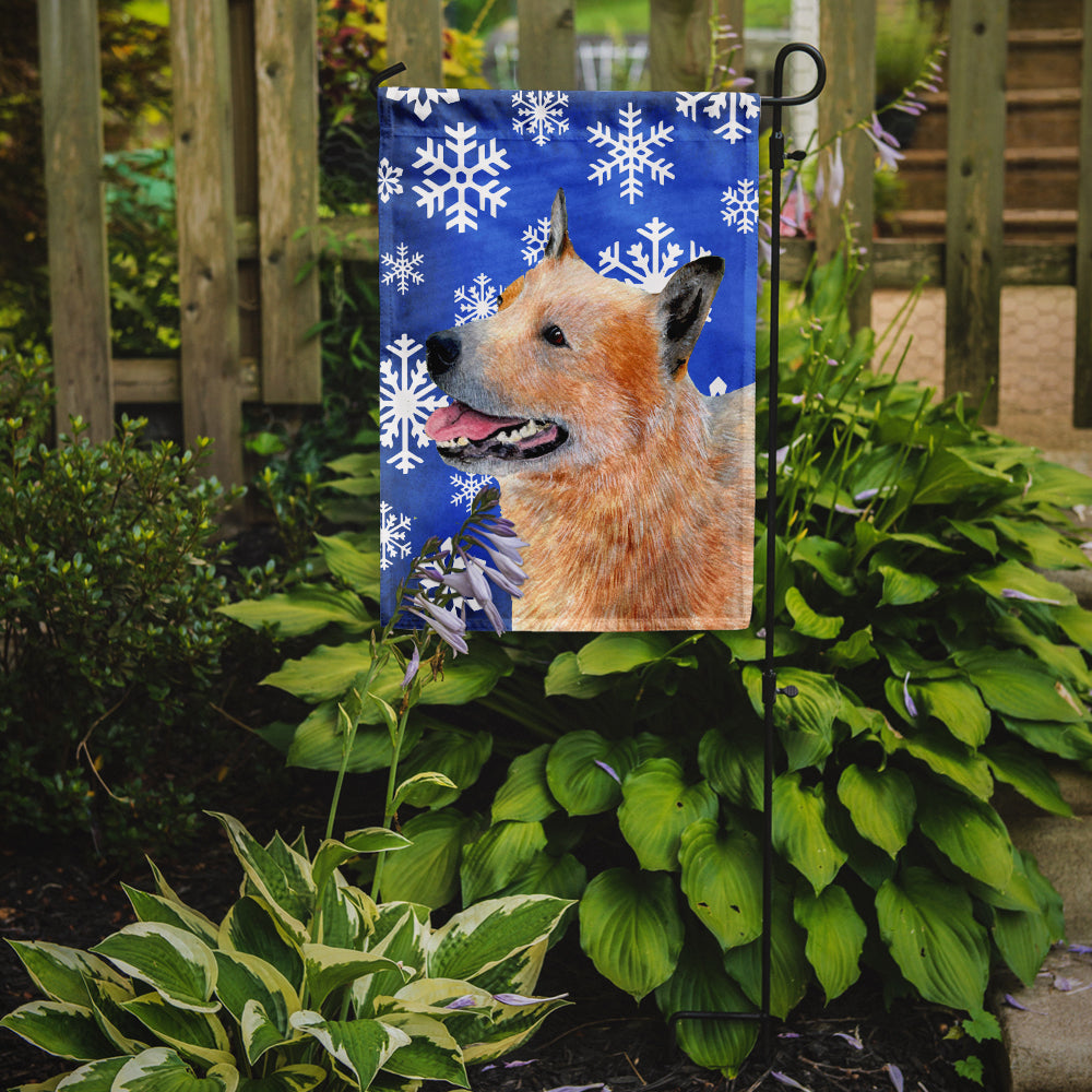 Australian Cattle Dog Winter Snowflakes Holiday Garden Flag Mailbox Decorative Yard Banner Outside Patio Artwork for Flower Beds, Garden Size, Multicolor