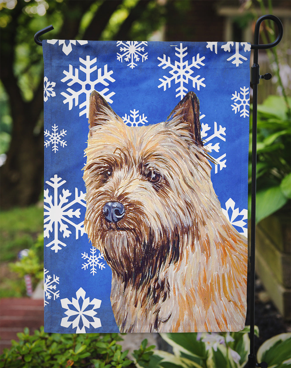 Cairn Terrier Winter Snowflakes Holiday Garden Flag Mailbox Decorative Yard Banner Outside Patio Artwork for Flower Beds, Garden Size, Multicolor