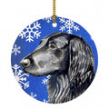 Flat Coated Retriever Winter Snowflakes Holiday Ceramic Ornament Christmas Tree Hanging Decorations for Home Christmas Holiday, Party, Gift, 3 in, Multicolor