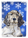 English Setter Winter Snowflakes Holiday Garden Flag Mailbox Decorative Yard Banner Outside Patio Artwork for Flower Beds, Garden Size, Multicolor