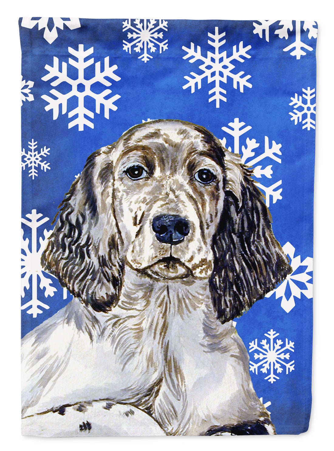 English Setter Winter Snowflakes Holiday Garden Flag Mailbox Decorative Yard Banner Outside Patio Artwork for Flower Beds, Garden Size, Multicolor