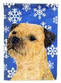 Border Terrier Winter Snowflakes Holiday Garden Flag Mailbox Decorative Yard Banner Outside Patio Artwork for Flower Beds, Garden Size, Multicolor