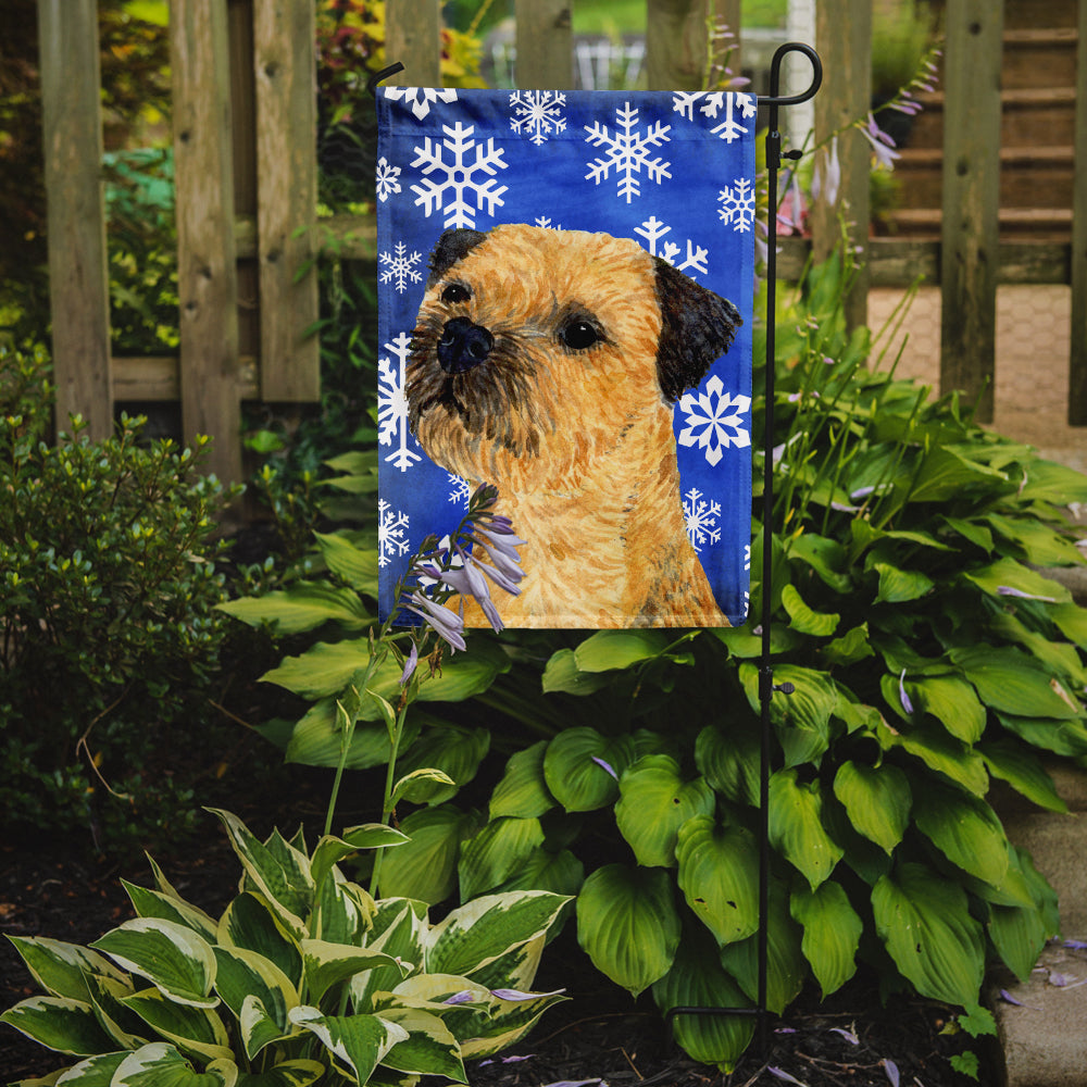 Border Terrier Winter Snowflakes Holiday Garden Flag Mailbox Decorative Yard Banner Outside Patio Artwork for Flower Beds, Garden Size, Multicolor