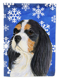 Cavalier Spaniel Winter Snowflakes Holiday Garden Flag Mailbox Decorative Yard Banner Outside Patio Artwork for Flower Beds, Garden Size, Multicolor