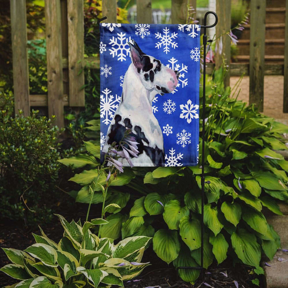 Great Dane Winter Snowflakes Holiday Garden Flag Mailbox Decorative Yard Banner Outside Patio Artwork for Flower Beds, Garden Size, Multicolor
