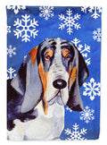Basset Hound Winter Snowflakes Holiday Garden Flag Mailbox Decorative Yard Banner Outside Patio Artwork for Flower Beds, Garden Size, Multicolor