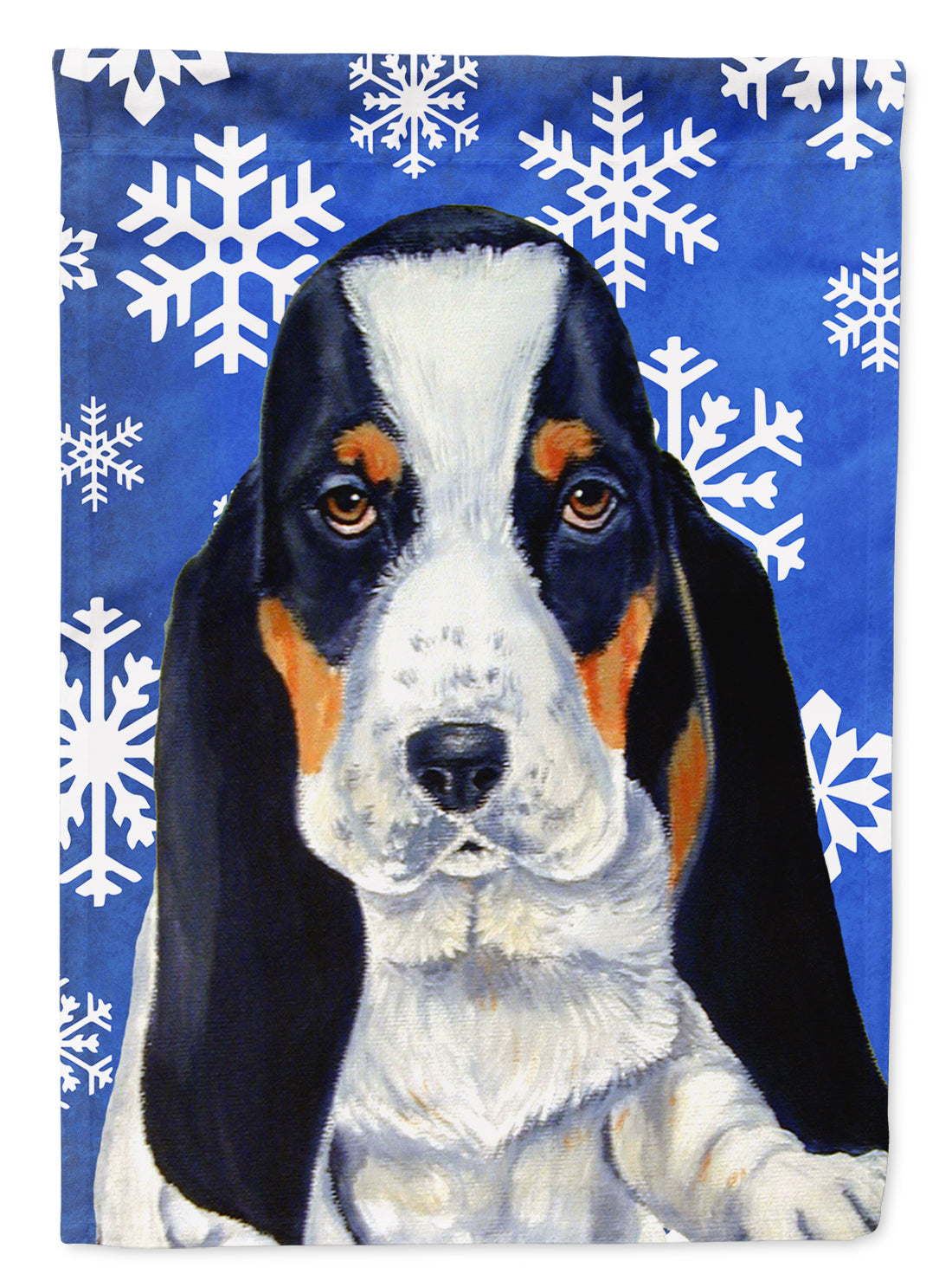 Basset Hound Winter Snowflakes Holiday Garden Flag Mailbox Decorative Yard Banner Outside Patio Artwork for Flower Beds, Garden Size, Multicolor