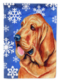 Bloodhound Winter Snowflakes Holiday Garden Flag Mailbox Decorative Yard Banner Outside Patio Artwork for Flower Beds, Garden Size, Multicolor