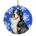 Bernese Mountain Dog Winter Snowflakes Holiday Ceramic Ornament Christmas Tree Hanging Decorations for Home Christmas Holiday, Party, Gift, 3 in, Multicolor