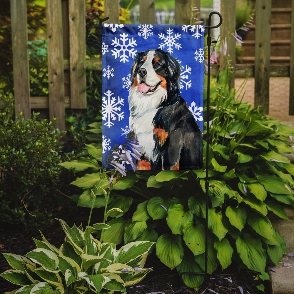 Bernese Mountain Dog Winter Snowflakes Holiday Garden Flag Mailbox Decorative Yard Banner Outside Patio Artwork for Flower Beds, Garden Size, Multicolor
