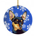 Min Pin Winter Snowflakes Holiday Ceramic Ornament Christmas Tree Hanging Decorations for Home Christmas Holiday, Party, Gift, 3 in, Multicolor