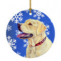 Labrador Winter Snowflakes Holiday Ceramic Ornament Christmas Tree Hanging Decorations for Home Christmas Holiday, Party, Gift, 3 in, Multicolor