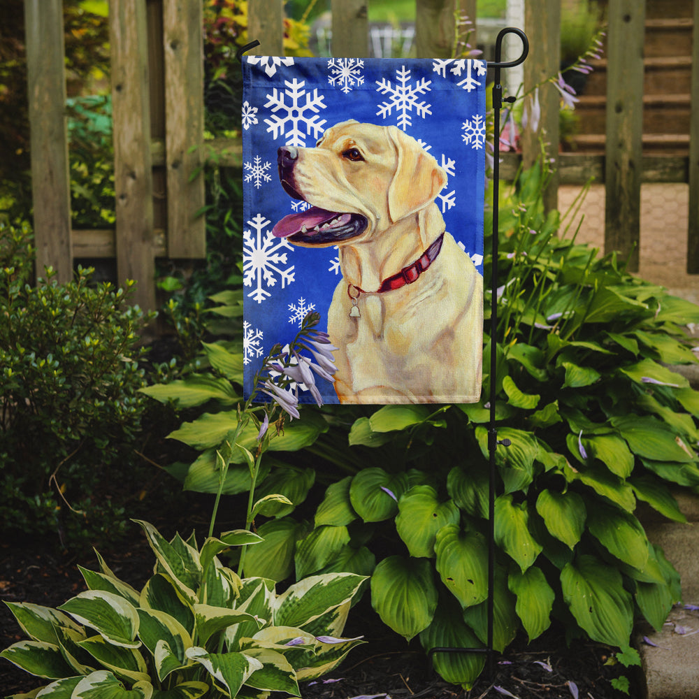 Labrador Winter Snowflakes Holiday Garden Flag Mailbox Decorative Yard Banner Outside Patio Artwork for Flower Beds, Garden Size, Multicolor