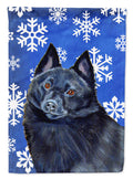 Schipperke Winter Snowflakes Holiday Garden Flag Mailbox Decorative Yard Banner Outside Patio Artwork for Flower Beds, Garden Size, Multicolor