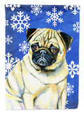 Pug Winter Snowflakes Holiday Garden Flag Mailbox Decorative Yard Banner Outside Patio Artwork for Flower Beds, Garden Size, Multicolor