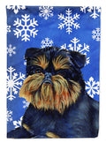 Brussels Griffon Winter Snowflakes Holiday Garden Flag Mailbox Decorative Yard Banner Outside Patio Artwork for Flower Beds, Garden Size, Multicolor