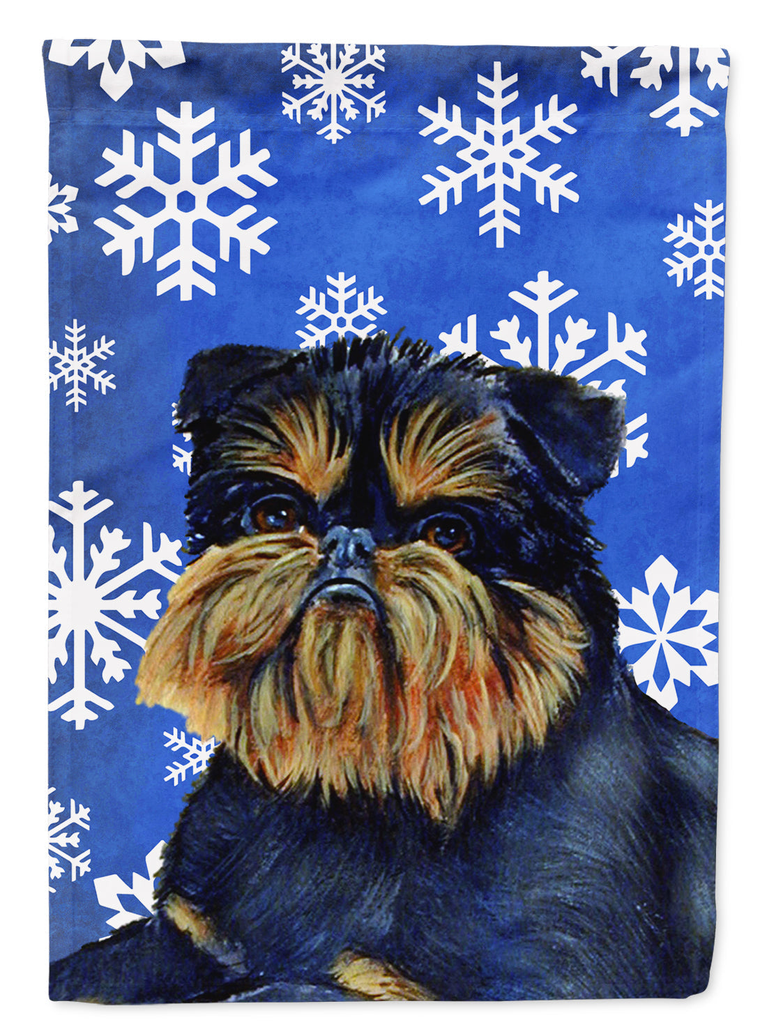 Brussels Griffon Winter Snowflakes Holiday Garden Flag Mailbox Decorative Yard Banner Outside Patio Artwork for Flower Beds, Garden Size, Multicolor
