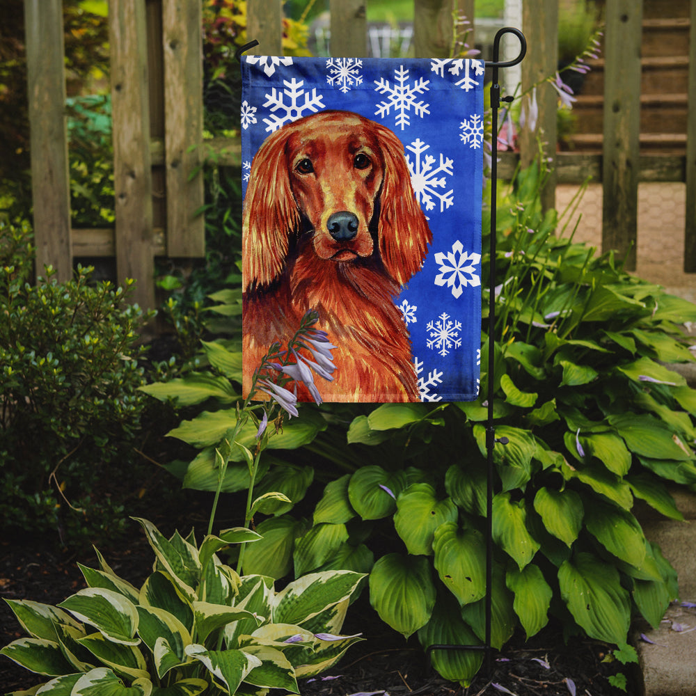 Irish Setter Winter Snowflakes Holiday Garden Flag Mailbox Decorative Yard Banner Outside Patio Artwork for Flower Beds, Garden Size, Multicolor