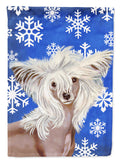 Chinese Crested Winter Snowflakes Holiday Garden Flag Mailbox Decorative Yard Banner Outside Patio Artwork for Flower Beds, Garden Size, Multicolor