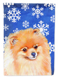 Pomeranian Winter Snowflakes Holiday Garden Flag Mailbox Decorative Yard Banner Outside Patio Artwork for Flower Beds, Garden Size, Multicolor