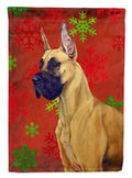 Great Dane Red and Green Snowflakes Holiday Christmas Garden Flag Mailbox Decorative Yard Banner Outside Patio Artwork for Flower Beds, Garden Size, Multicolor