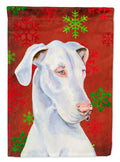 Great Dane Red and Green Snowflakes Holiday Christmas Garden Flag Mailbox Decorative Yard Banner Outside Patio Artwork for Flower Beds, Garden Size, Multicolor
