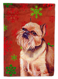 Brussels Griffon Red and Green Snowflakes Holiday Christmas Garden Flag Mailbox Decorative Yard Banner Outside Patio Artwork for Flower Beds, Garden Size, Multicolor