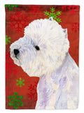 Westie Red and Green Snowflakes Holiday Christmas Garden Flag Mailbox Decorative Yard Banner Outside Patio Artwork for Flower Beds, Garden Size, Multicolor