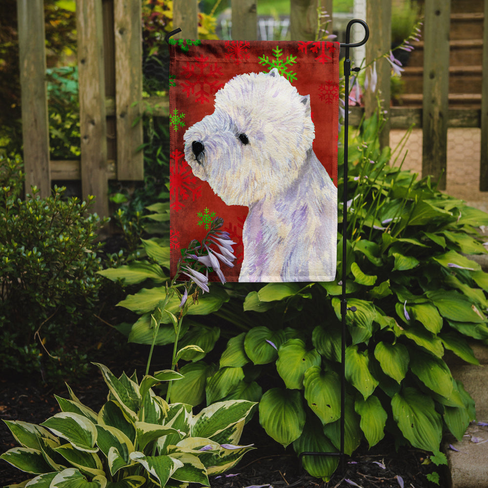 Westie Red and Green Snowflakes Holiday Christmas Garden Flag Mailbox Decorative Yard Banner Outside Patio Artwork for Flower Beds, Garden Size, Multicolor
