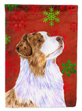 Australian Shepherd Red Green Snowflakes Christmas Garden Flag Mailbox Decorative Yard Banner Outside Patio Artwork for Flower Beds, Garden Size, Multicolor