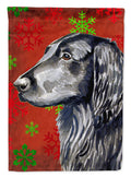 Flat Coated Retriever Red  Green Snowflakes Holiday Christmas Garden Flag Mailbox Decorative Yard Banner Outside Patio Artwork for Flower Beds, Garden Size, Multicolor