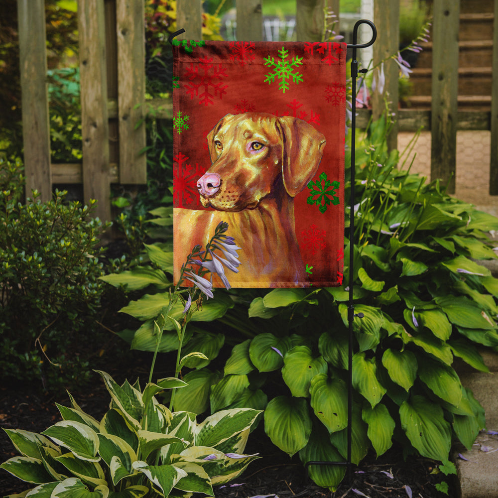 Vizsla Red and Green Snowflakes Holiday Christmas Garden Flag Mailbox Decorative Yard Banner Outside Patio Artwork for Flower Beds, Garden Size, Multicolor