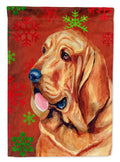 Bloodhound Red and Green Snowflakes Holiday Christmas Garden Flag Mailbox Decorative Yard Banner Outside Patio Artwork for Flower Beds, Garden Size, Multicolor