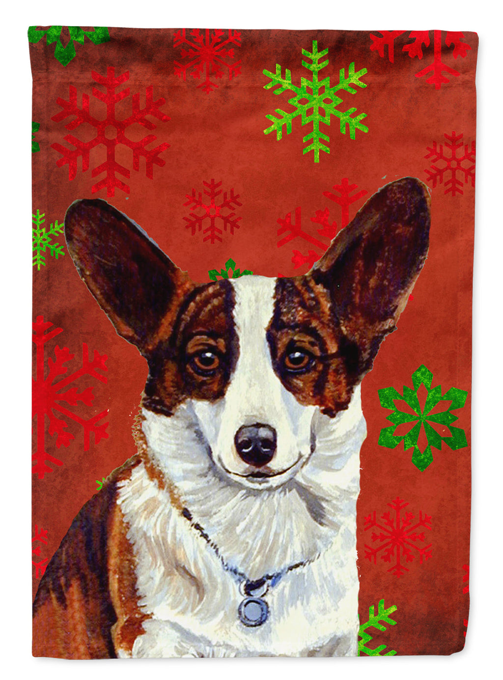 Corgi Red and Green Snowflakes Holiday Christmas Garden Flag Mailbox Decorative Yard Banner Outside Patio Artwork for Flower Beds, Garden Size, Multicolor