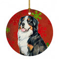 Bernese Mountain Dog Red  Green Snowflakes Holiday Christmas Ceramic Ornament Christmas Tree Hanging Decorations for Home Christmas Holiday, Party, Gift, 3 in, Multicolor