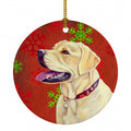 Labrador Red and Green Snowflakes Holiday Christmas Ceramic Ornament Christmas Tree Hanging Decorations for Home Christmas Holiday, Party, Gift, 3 in, Multicolor
